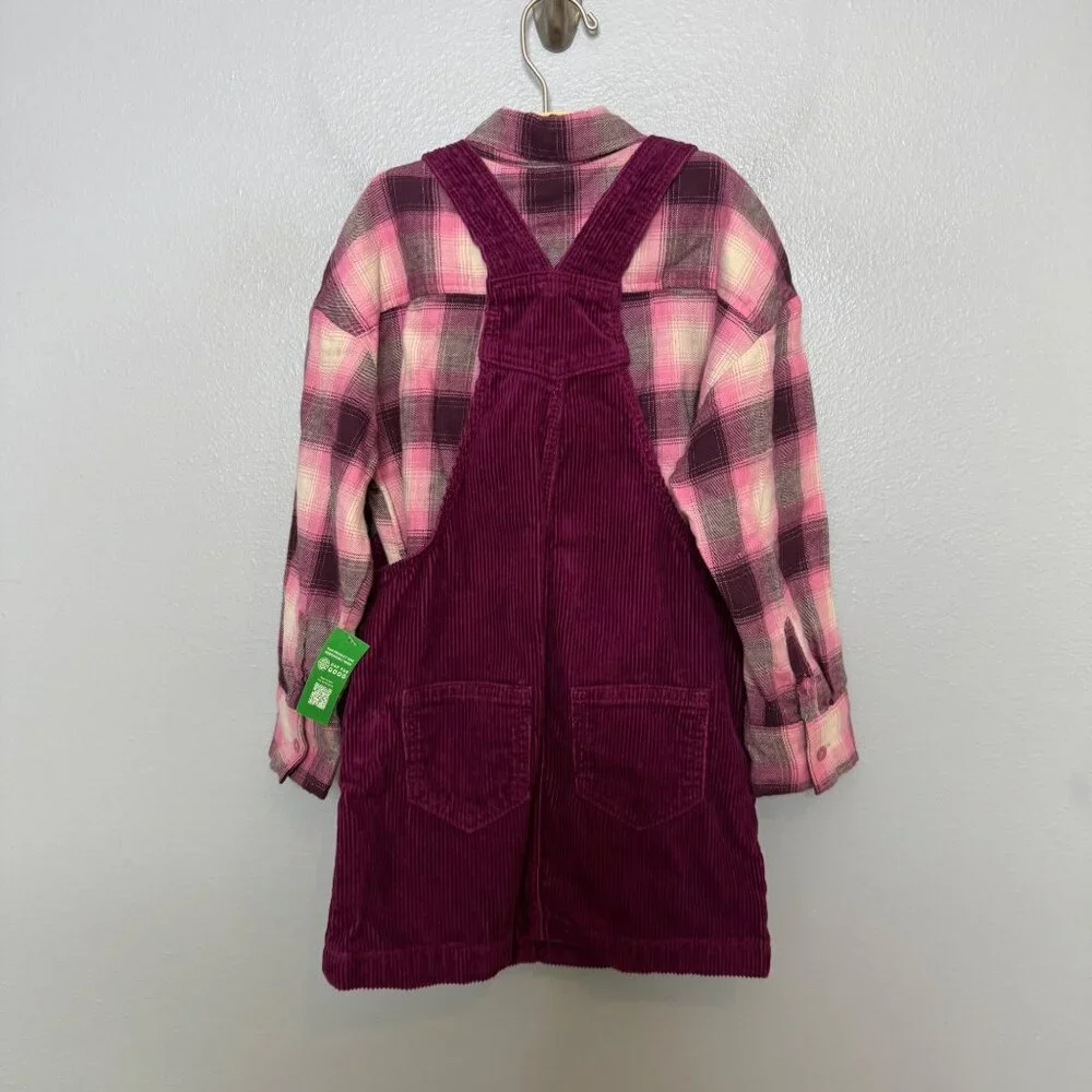 GAP KIDS flannel & cord overall jumper size 4-5 years